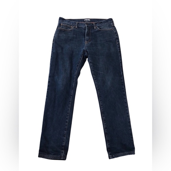 Lands' End Square Rigger Blue Jeans Straight Fit Flannel Lined 34x32 - Picture 1 of 9